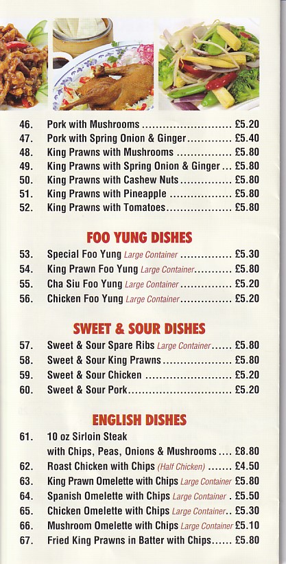 Skewen Chinese and English meals takeaway