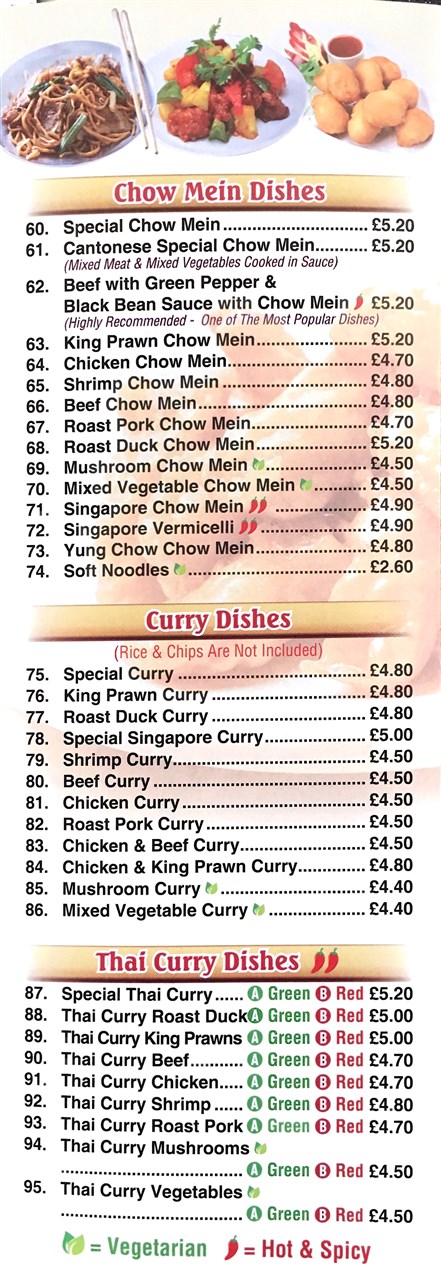 Tasty Chinese menu Port Talbot