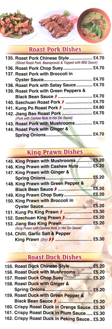 Tasty Chinese menu Port Talbot